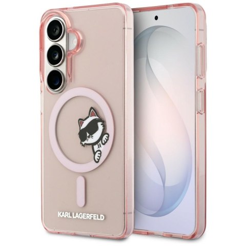 Karl Lagerfeld nakładka IML Peekaboo Choupette MagSafe do Samsung Galaxy S26 różowa