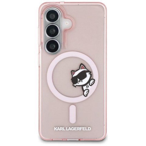 Karl Lagerfeld nakładka IML Peekaboo Choupette MagSafe do Samsung Galaxy S26 różowa