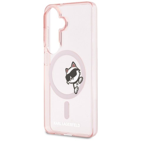 Karl Lagerfeld nakładka IML Peekaboo Choupette MagSafe do Samsung Galaxy S26 różowa