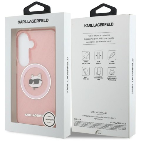 Karl Lagerfeld nakładka IML Repeated Choupette MagSafe do Samsung Galaxy S26 Plus różowa
