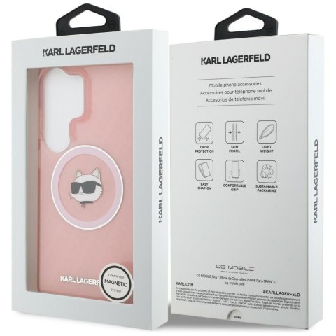 Karl Lagerfeld nakładka IML Repeated Choupette MagSafe do Samsung Galaxy S26 Ultra różowa