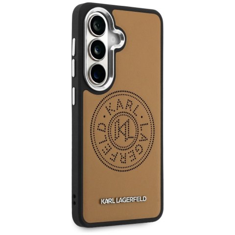 Karl Lagerfeld nakładka Perforated KL MagSafe do Samsung Galaxy S26 Plus brązowa