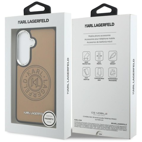 Karl Lagerfeld nakładka Perforated KL MagSafe do Samsung Galaxy S26 Plus brązowa