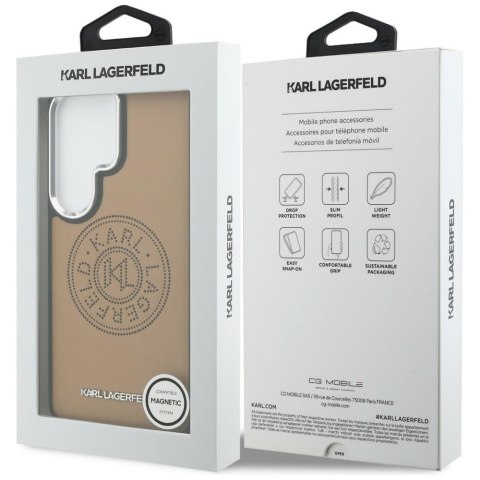 Karl Lagerfeld nakładka Perforated KL MagSafe do Samsung Galaxy S26 Ultra brązowa