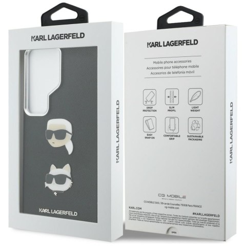 Karl Lagerfeld nakładka Saffiano Double Heads Metal do Samsung Galaxy S26 Ultra czarna