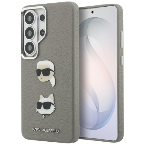 Karl Lagerfeld nakładka Saffiano Double Heads Metal do Samsung Galaxy S26 Ultra srebrna
