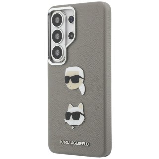 Karl Lagerfeld nakładka Saffiano Double Heads Metal do Samsung Galaxy S26 Ultra srebrna