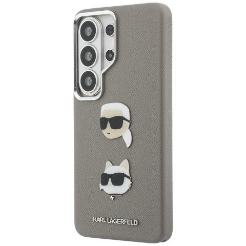 Karl Lagerfeld nakładka Saffiano Double Heads Metal do Samsung Galaxy S26 Ultra srebrna