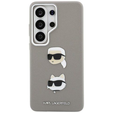 Karl Lagerfeld nakładka Saffiano Double Heads Metal do Samsung Galaxy S26 Ultra srebrna