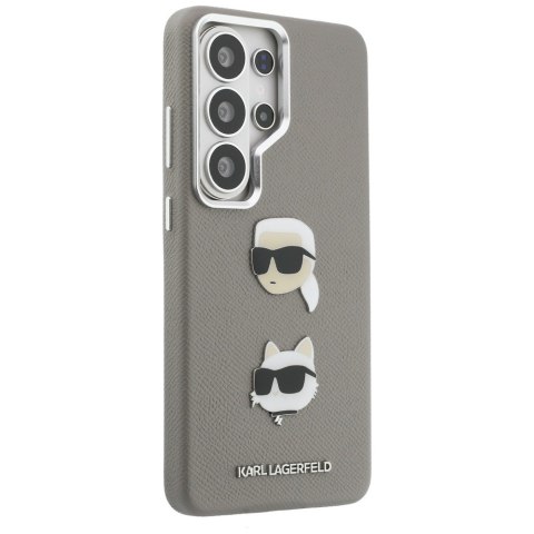Karl Lagerfeld nakładka Saffiano Double Heads Metal do Samsung Galaxy S26 Ultra srebrna