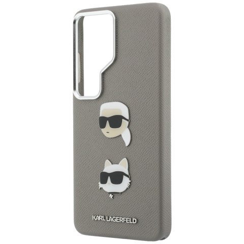 Karl Lagerfeld nakładka Saffiano Double Heads Metal do Samsung Galaxy S26 Ultra srebrna