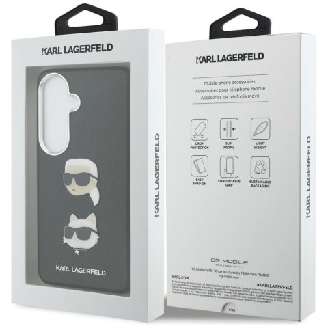 Karl Lagerfeld nakładka Saffiano Double Heads Metal do Samsung Galaxy S26 czarna