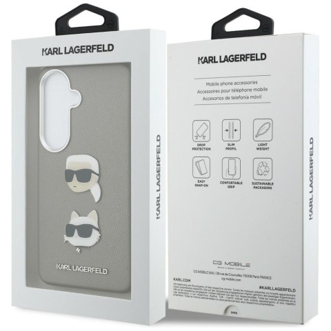 Karl Lagerfeld nakładka Saffiano Double Heads Metal do Samsung Galaxy S26 srebrna