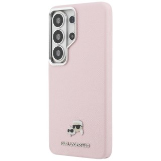 Karl Lagerfeld nakładka Saffiano KC Metal Logo MagSafe do Samsung Galaxy S26 Ultra różowa