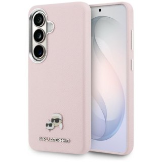 Karl Lagerfeld nakładka Saffiano KC Metal Logo MagSafe do Samsung Galaxy S26 różowa