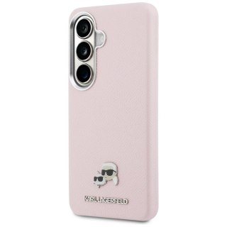 Karl Lagerfeld nakładka Saffiano KC Metal Logo MagSafe do Samsung Galaxy S26 różowa