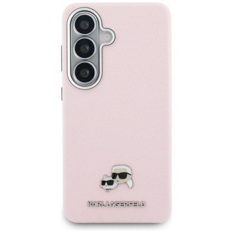Karl Lagerfeld nakładka Saffiano KC Metal Logo MagSafe do Samsung Galaxy S26 różowa