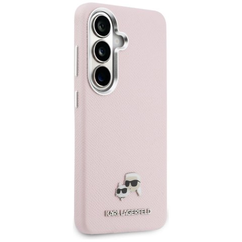 Karl Lagerfeld nakładka Saffiano KC Metal Logo MagSafe do Samsung Galaxy S26 różowa