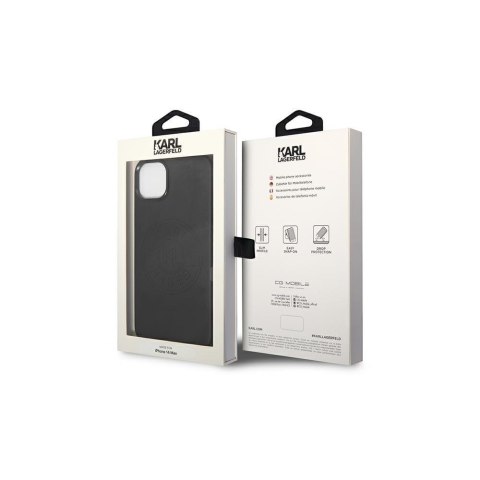 Karl Lagerfeld nakładka do iPhone 14 Plus 6,7" KLHCP14MFWHK czarna PU Leather case Perforated Logo and Metal Buttons