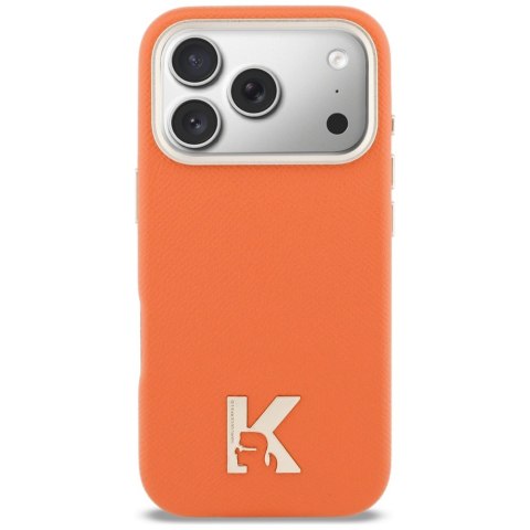 Karl Lagerfeld nakładka do iPhone 17 Pro 6,3" HC MAGSAFE PU FW W/ KHEAD LOGO pomarańczowa
