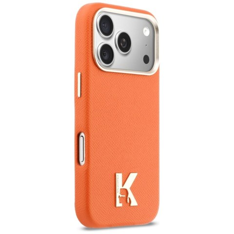 Karl Lagerfeld nakładka do iPhone 17 Pro 6,3" HC MAGSAFE PU FW W/ KHEAD LOGO pomarańczowa