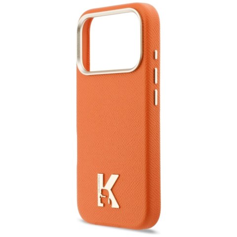 Karl Lagerfeld nakładka do iPhone 17 Pro 6,3" HC MAGSAFE PU FW W/ KHEAD LOGO pomarańczowa