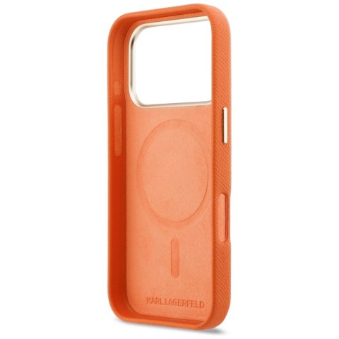 Karl Lagerfeld nakładka do iPhone 17 Pro 6,3" HC MAGSAFE PU FW W/ KHEAD LOGO pomarańczowa