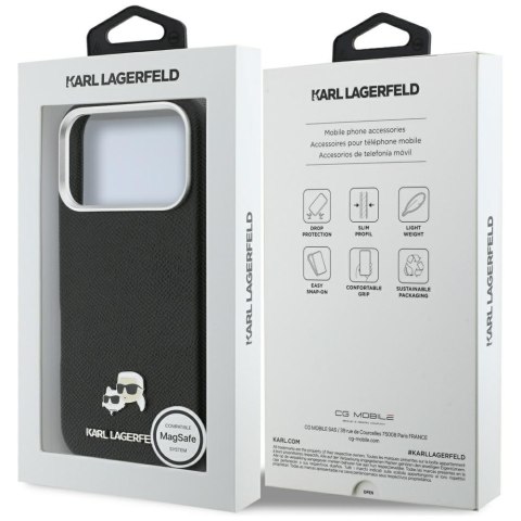 Karl Lagerfeld nakładka do iPhone 17 Pro Max 6,9" HC MAGSAFE PU FW W/ K&C HEAD PIN czarna