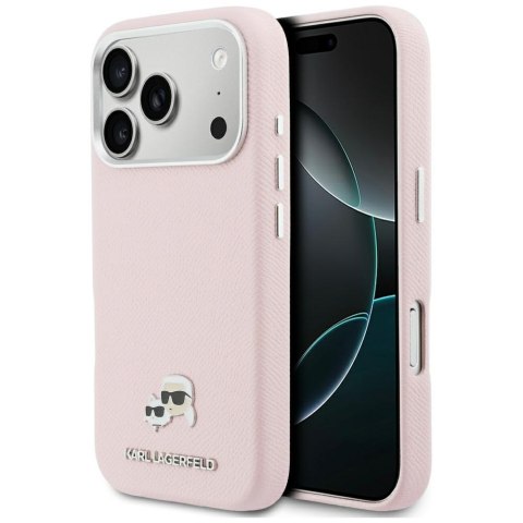 Karl Lagerfeld nakładka do iPhone 17 Pro Max 6,9" HC MAGSAFE PU FW W/ K&C HEAD PIN różowa