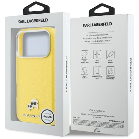 Karl Lagerfeld nakładka do iPhone 17 Pro Max 6,9" HC MAGSAFE PU FW W/ K&C HEAD PIN żółta