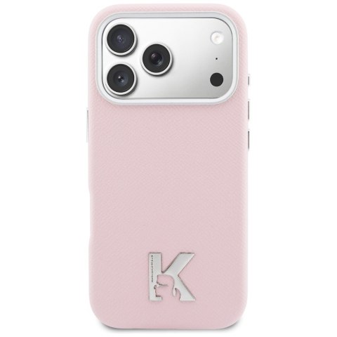 Karl Lagerfeld nakładka do iPhone 17 Pro Max 6,9" HC MAGSAFE PU FW W/ KHEAD LOGO różowa