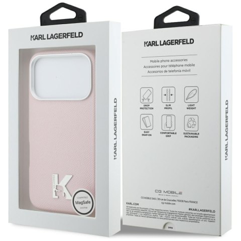 Karl Lagerfeld nakładka do iPhone 17 Pro Max 6,9" HC MAGSAFE PU FW W/ KHEAD LOGO różowa