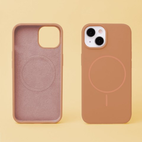 Nakładka Silicone Thin Mag do iPhone 12 / 12 Pro 6,1" karmel