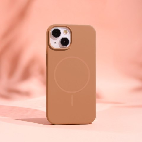 Nakładka Silicone Thin Mag do iPhone 12 / 12 Pro 6,1" karmel