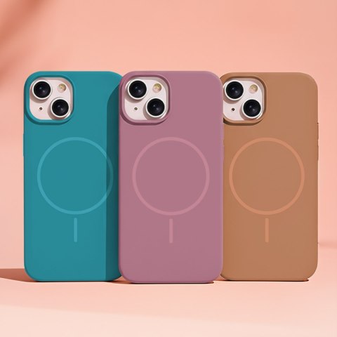 Nakładka Silicone Thin Mag do iPhone 12 / 12 Pro 6,1" karmel