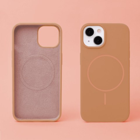 Nakładka Silicone Thin Mag do iPhone 15 6,1" karmel