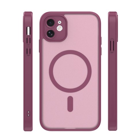 Nakładka Mag Matt do iPhone 11 bordowa camera protection