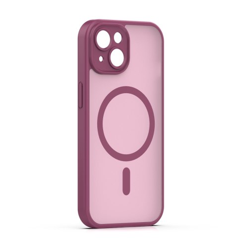 Nakładka Mag Matt do iPhone 14 6,1" bordowa camera protection