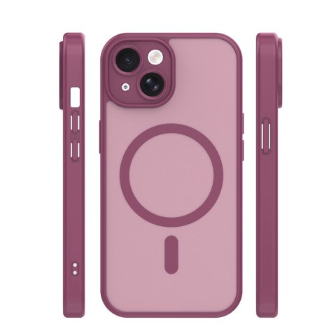 Nakładka Mag Matt do iPhone 14 6,1" bordowa camera protection