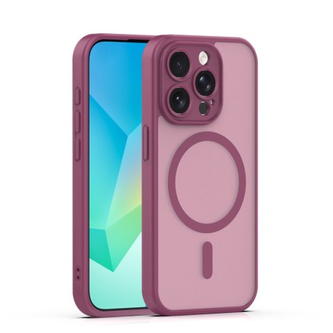Nakładka Mag Matt do iPhone 14 Pro 6,1" bordowa camera protection