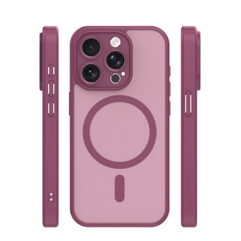 Nakładka Mag Matt do iPhone 14 Pro 6,1" bordowa camera protection