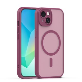 Nakładka Mag Matt do iPhone 15 6,1" bordowa camera protection
