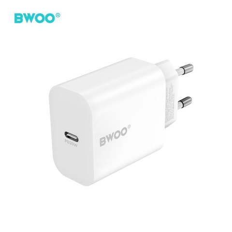 BWOO ładowarka sieciowa CDA233 PD 20W 1x USB-C biała + kabel USB-C - lightning