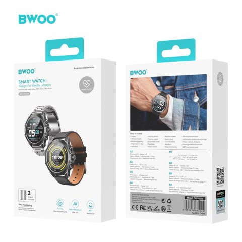 BWOO smartwatch WA-08 1,43" AMOLED czarny