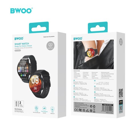 BWOO smartwatch WA-10 1,32" AMOLED czarny