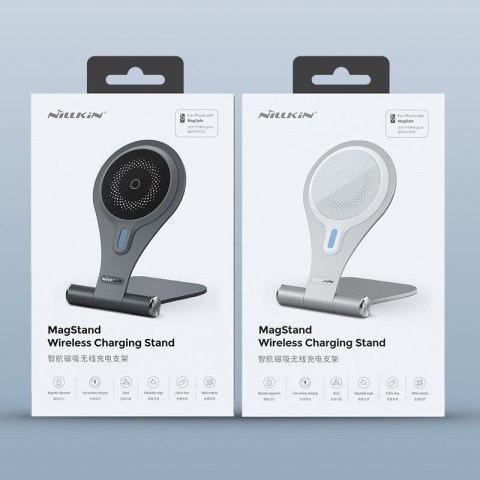 NILLKIN WIRELESS CHARGING MagStand 15W FAST CHARGE, SILVER/SREBRNY