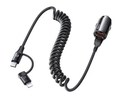 Ładowarka Samochodowa REMAX RUICHY SERIES 45W RCC356 + KABEL LIGHTING/USB-C BLACK