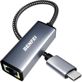 BENFEI adapter przejściówka USB-C do RJ45 szary