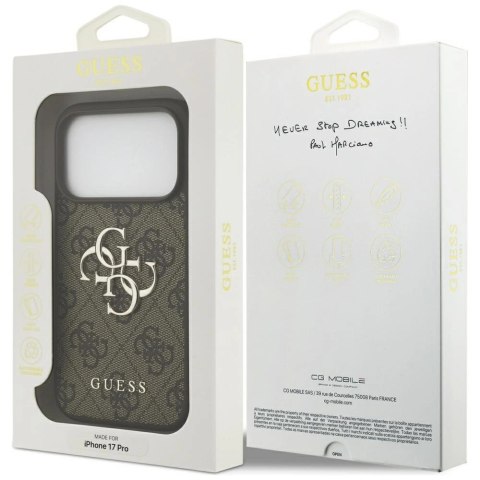 Etui Guess 4G Big Logo do iPhone 17 Pro - brązowe