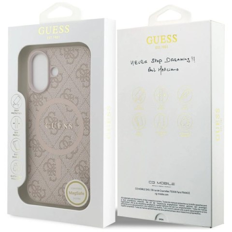 Etui Guess 4G Ring Classic Logo MagSafe na iPhone 17 - różowe